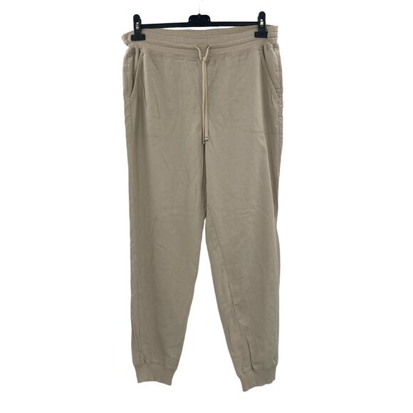 Max Studio Cream Off White Drawstring Jogger Pants Athleisure Size Large Casual - Picture 1 of 12